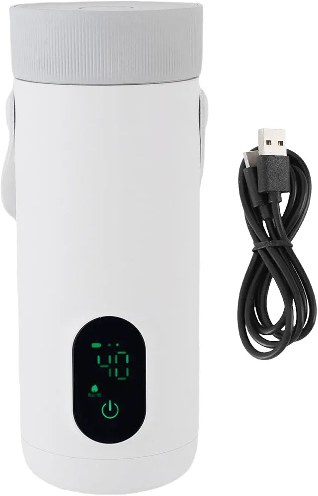 Bewinner USB Rechargeable Travel Electric Kettle 350ml, Battery Powered Hot Water Boiler for Tea Coffee, Portable Cordless Cup for Car, Camping, Outdoor Use