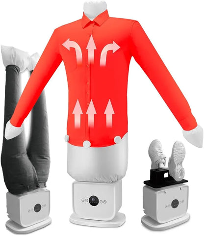 Automatic Hot Air Garment Dryer & Iron – 3-in-1 Clothes Ironing Machine, Hands-Free Wrinkle Remover for Shirts & Pants, Fast Drying Steam Dryer with Intelligent Control, Portable for Travel & Home