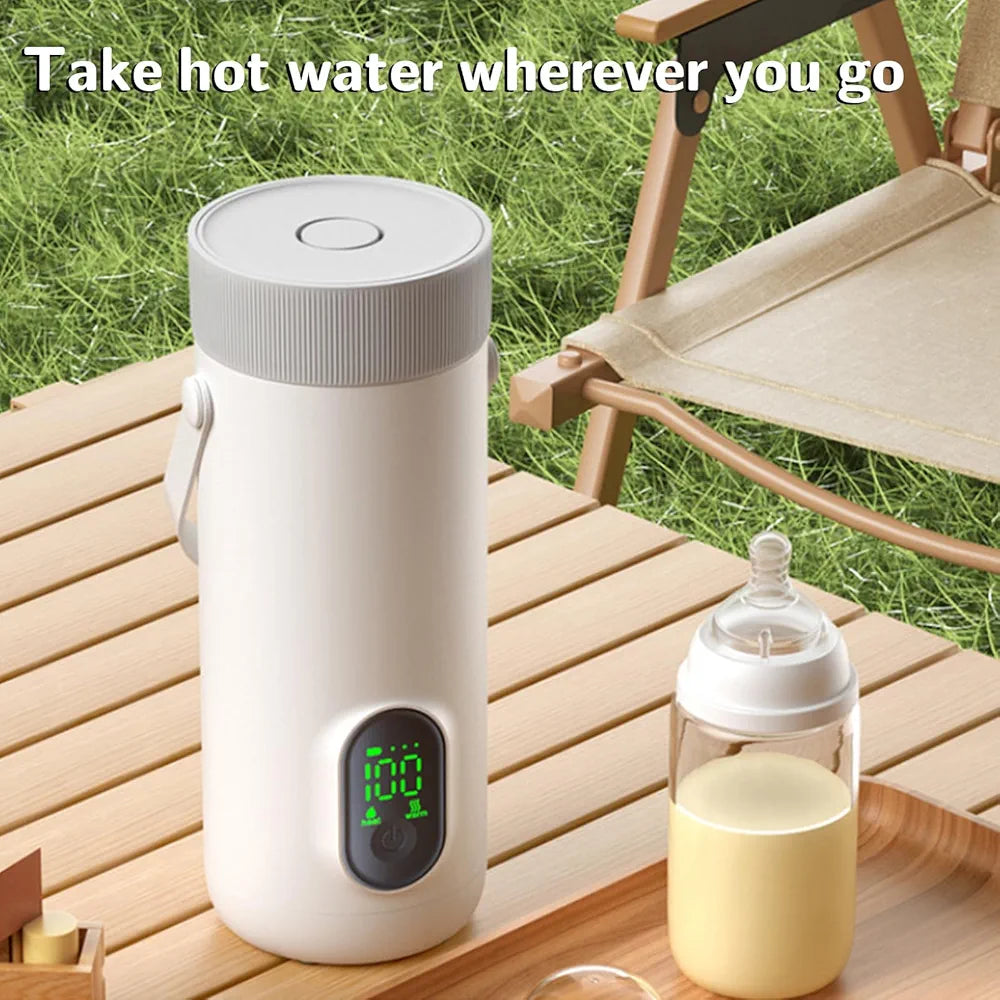 Bewinner USB Rechargeable Travel Electric Kettle 350ml, Battery Powered Hot Water Boiler for Tea Coffee, Portable Cordless Cup for Car, Camping, Outdoor Use
