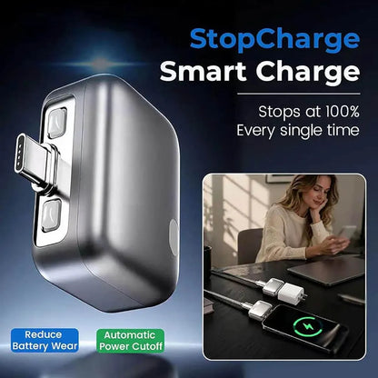 Stop Charge Smart Charger, Type-C Auto Disconnect Charging Cable Protector, Full Charge Eject Device, Universal Overcharge Protection Adapter for Smartphone Tablet USB Charging Cable